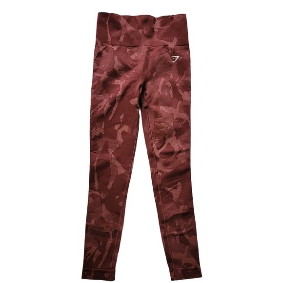Gymshark Pants - Gymshark Size XS Adapt Camo Seamless Leggings Cherry Brown Activewear Gym